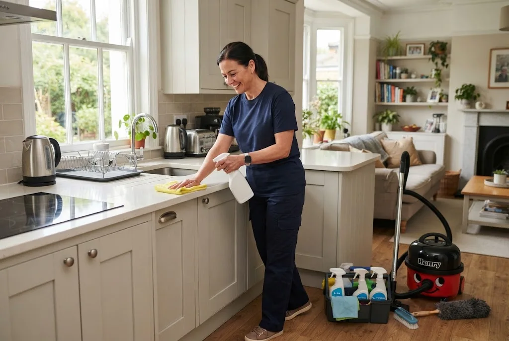 Professional cleaning services in a modern UK home