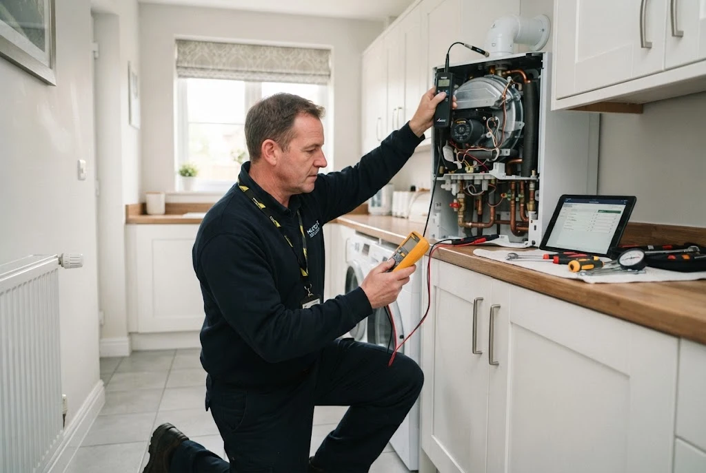 What does a boiler service include during a professional UK boiler inspection